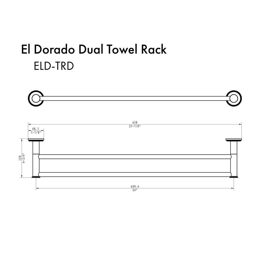 ZLINE Kitchen and Bath ZLINE El Dorado Double Towel Rail in Chrome (ELD-TRD-CH)
