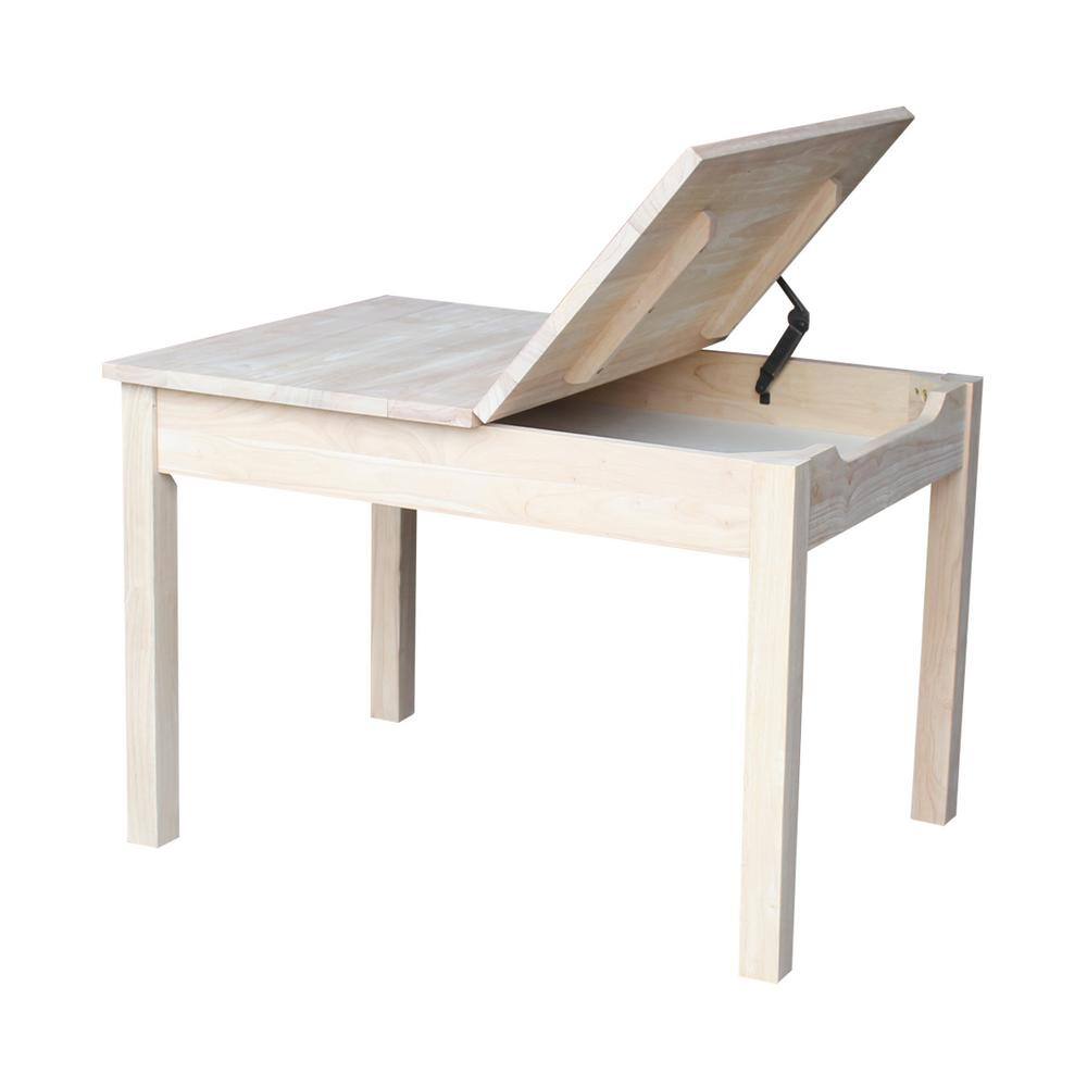 International Concepts Jorden Lift-top Storage 3-Piece Ready to Finish Child's Table Set